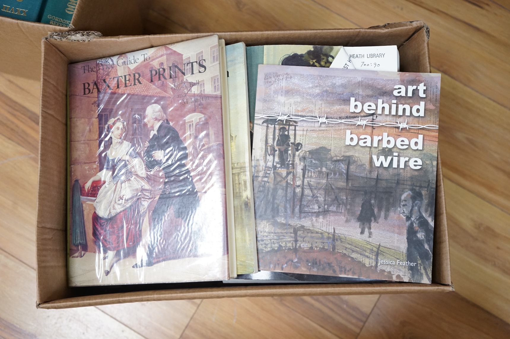 A large collection of mostly art reference books to include A Guide to Baxter Prints and Art Behind Barbed Wire